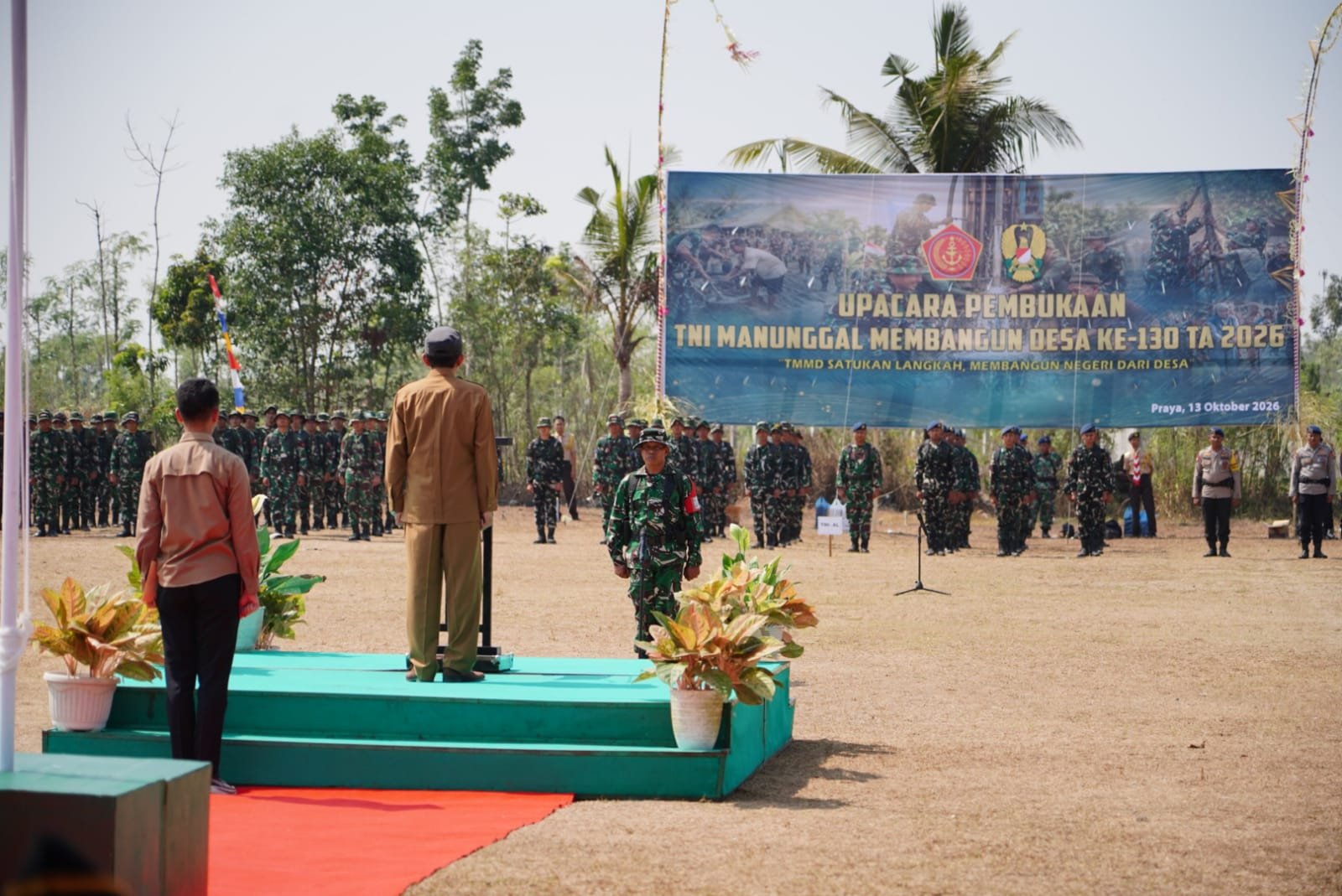 TMMD ke-130 Resmi Dimulai di Lombok Tengah, TNI dan Warga Bahu-membahu