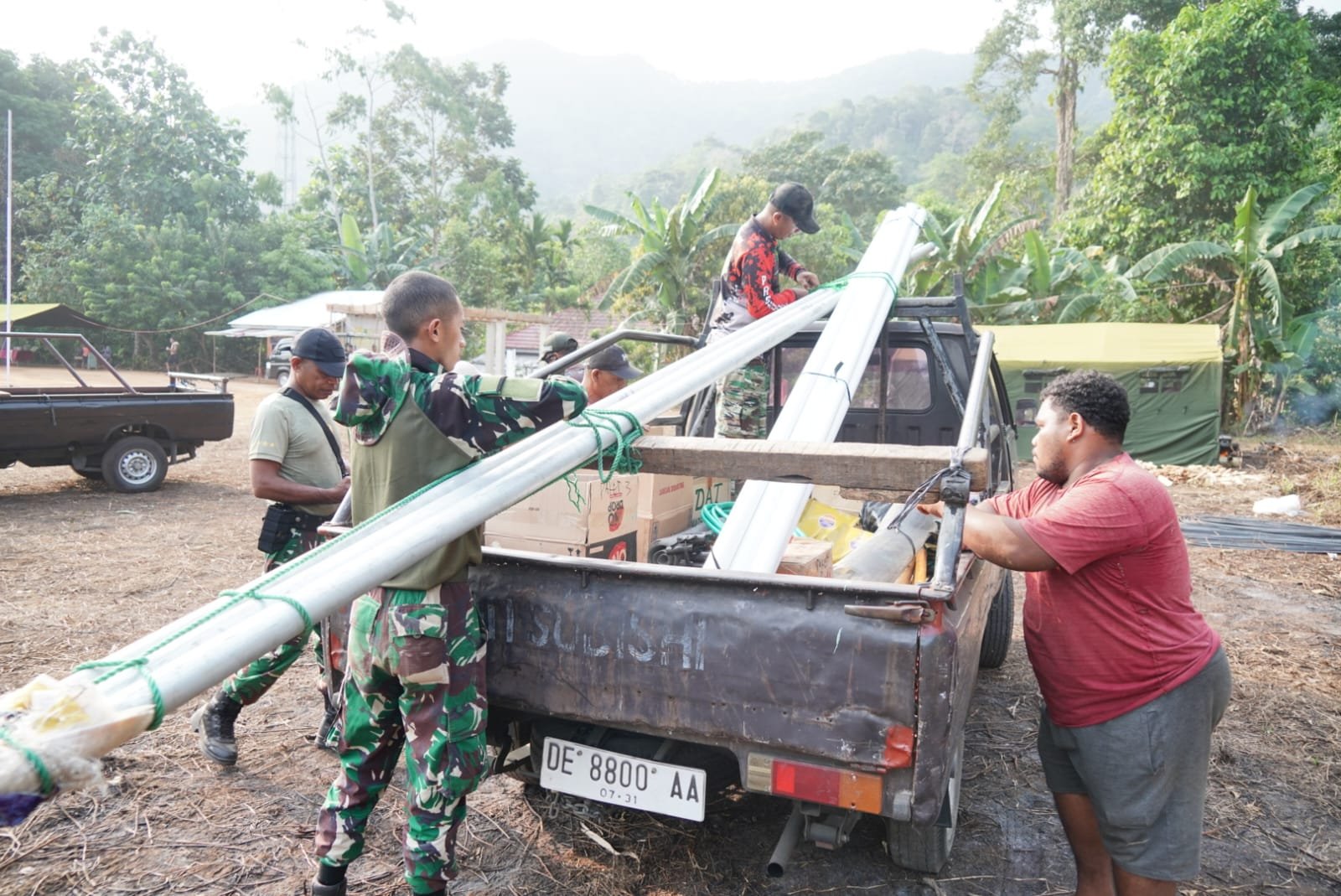 Satgas TMMD ke-130 Mulai Infrastruktur dengan Pengiriman Material ke Ambon