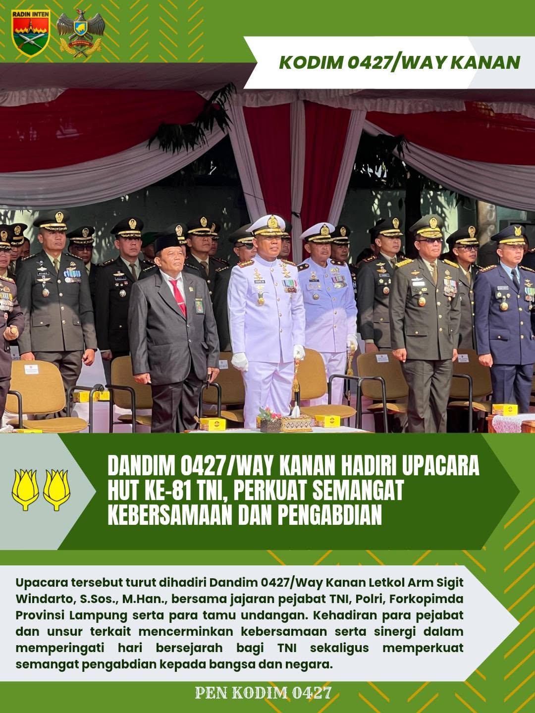 TNI ke-81: Kekuatan Kebersamaan dalam Mewujudkan Indonesia yang Sejahtera