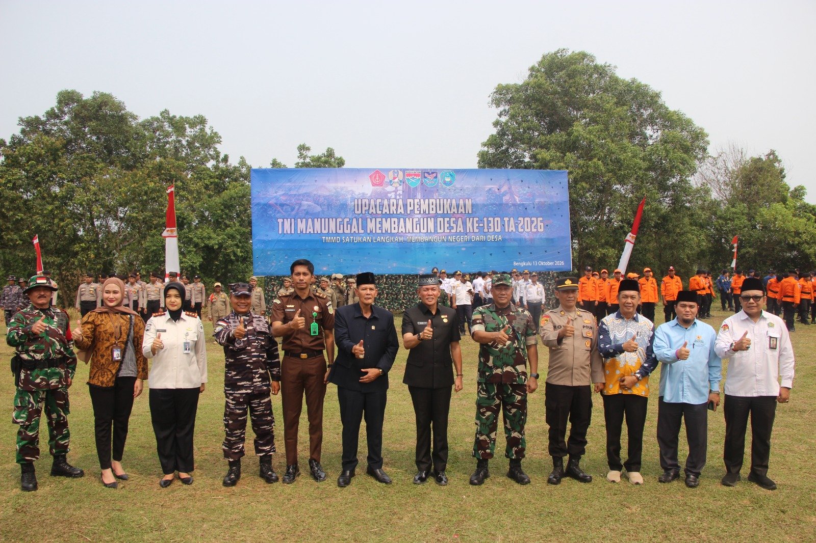 Kebersamaan Masyarakat Kandang Limun Warnai Pembukaan TMMD Ke-130 di Bengkulu